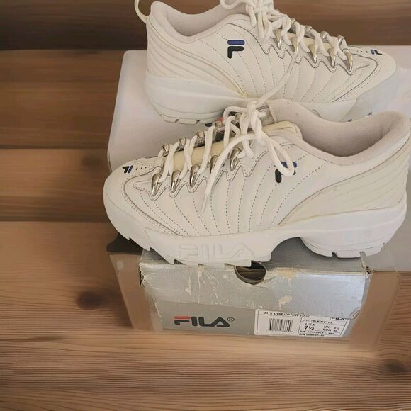 FILA Other - Vtg Fila M'S Disruptor 2002 Embroider White/ Blk/ Royal 7,5